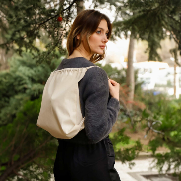 Small Canvas Drawstring Backpack Thumbnail